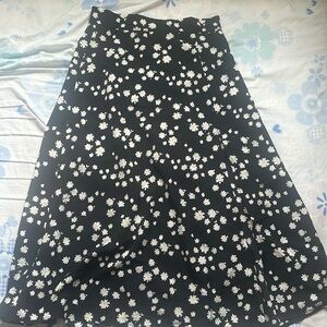 SHEIN Floral Print Split Thigh Skirt